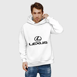 Толстовка оверсайз мужская Lexus logo, цвет: белый — фото 2