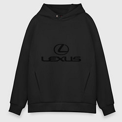 Толстовка оверсайз мужская Lexus logo, цвет: черный