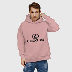 Толстовка оверсайз мужская Lexus logo, цвет: пыльно-розовый — фото 2