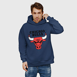 Толстовка оверсайз мужская Chicago Bulls, цвет: тёмно-синий — фото 2