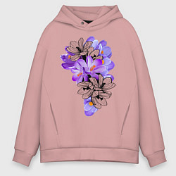 Толстовка оверсайз мужская Krokus Flower, цвет: пыльно-розовый