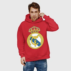 Толстовка оверсайз мужская Real Madrid FC, цвет: красный — фото 2