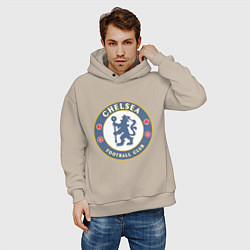 Толстовка оверсайз мужская Chelsea FC, цвет: миндальный — фото 2