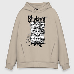 Толстовка оверсайз мужская Slipknot Faces, цвет: миндальный