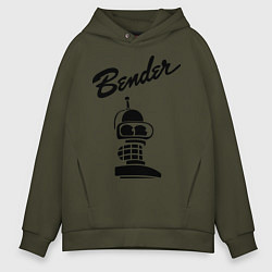 Толстовка оверсайз мужская Bender monochrome, цвет: хаки