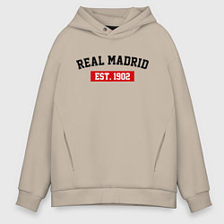 Толстовка оверсайз мужская FC Real Madrid Est. 1902, цвет: миндальный