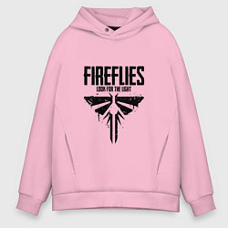 Толстовка оверсайз мужская Fireflies: Look for the Light, цвет: светло-розовый