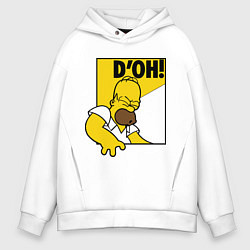 Толстовка оверсайз мужская Homer D'OH!, цвет: белый
