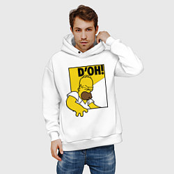 Толстовка оверсайз мужская Homer D'OH!, цвет: белый — фото 2
