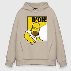 Толстовка оверсайз мужская Homer D'OH!, цвет: миндальный