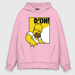 Толстовка оверсайз мужская Homer D'OH!, цвет: светло-розовый