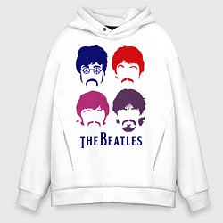 Толстовка оверсайз мужская The Beatles faces, цвет: белый