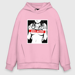 Толстовка оверсайз мужская Waifu Material, цвет: светло-розовый
