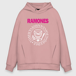 Толстовка оверсайз мужская Ramones Boyband, цвет: пыльно-розовый