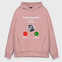 Толстовка оверсайз мужская Escobar is calling, цвет: пыльно-розовый