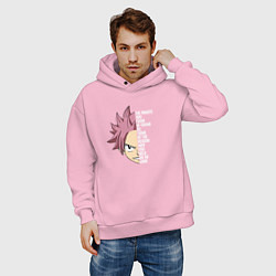 Толстовка оверсайз мужская Natsu Quote, цвет: светло-розовый — фото 2