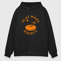 Толстовка оверсайз мужская Flat Mars Society, цвет: черный