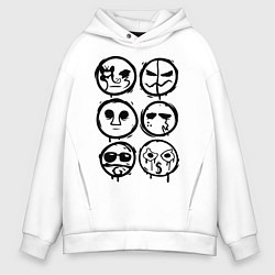 Толстовка оверсайз мужская HU Masks, цвет: белый