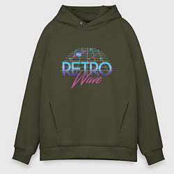 Толстовка оверсайз мужская Retrowave Spacetraveling, цвет: хаки