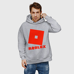 Толстовка оверсайз мужская Roblox Logo, цвет: меланж — фото 2