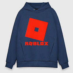 Толстовка оверсайз мужская Roblox Logo, цвет: тёмно-синий