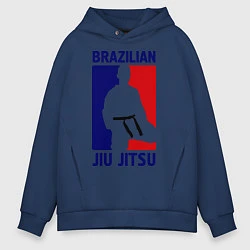 Толстовка оверсайз мужская Brazilian Jiu jitsu, цвет: тёмно-синий
