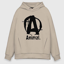 Толстовка оверсайз мужская Animal Logo, цвет: миндальный