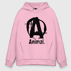 Толстовка оверсайз мужская Animal Logo, цвет: светло-розовый