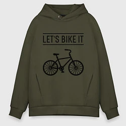 Толстовка оверсайз мужская Lets bike it, цвет: хаки