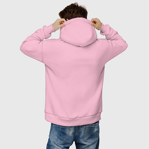 Мужское худи оверсайз Mid or feed / Светло-розовый – фото 4