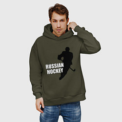 Толстовка оверсайз мужская Russian Red Hockey, цвет: хаки — фото 2