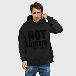Толстовка оверсайз мужская Not Afraid, цвет: черный — фото 2