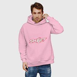 Толстовка оверсайз мужская Skillet, цвет: светло-розовый — фото 2