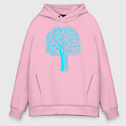 Толстовка оверсайз мужская Cyberpunk 2077: Blue Tree, цвет: светло-розовый