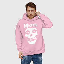 Толстовка оверсайз мужская Misfits, цвет: светло-розовый — фото 2