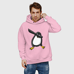 Толстовка оверсайз мужская DAB Pinguin, цвет: светло-розовый — фото 2