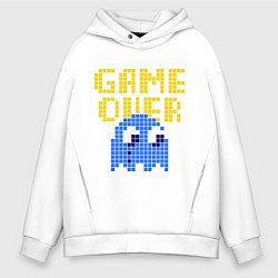 Толстовка оверсайз мужская Pac-Man: Game over, цвет: белый
