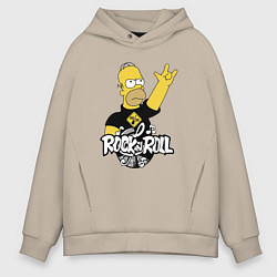 Толстовка оверсайз мужская Rock n Roll, цвет: миндальный
