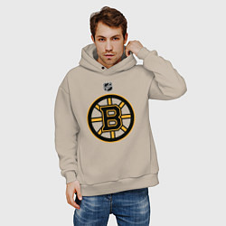 Толстовка оверсайз мужская Boston Bruins NHL, цвет: миндальный — фото 2