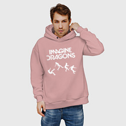 Толстовка оверсайз мужская IMAGINE DRAGONS, цвет: пыльно-розовый — фото 2