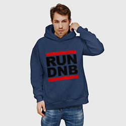Толстовка оверсайз мужская RUN DNB, цвет: тёмно-синий — фото 2