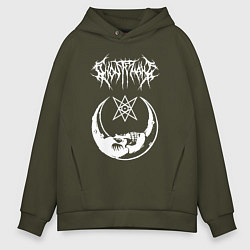 Толстовка оверсайз мужская GHOSTEMANE НА СПИНЕ, цвет: хаки