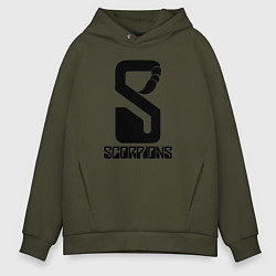 Толстовка оверсайз мужская Scorpions logo, цвет: хаки