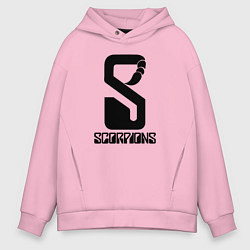 Толстовка оверсайз мужская Scorpions logo, цвет: светло-розовый