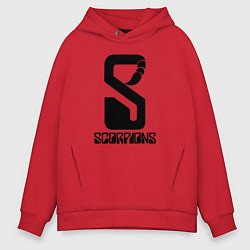 Толстовка оверсайз мужская Scorpions logo, цвет: красный