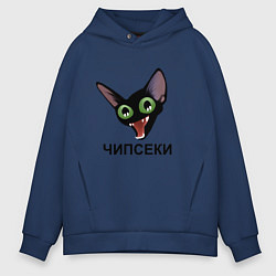 Мужское худи оверсайз Чипсеки: кот-мем