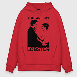 Толстовка оверсайз мужская You are My Lobster, цвет: красный