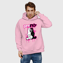 Толстовка оверсайз мужская MONOKUMA, цвет: светло-розовый — фото 2