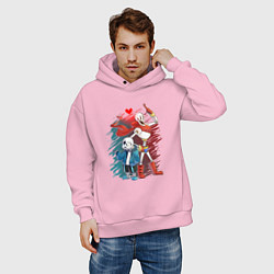 Толстовка оверсайз мужская UNDERTALE, цвет: светло-розовый — фото 2