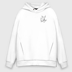 Толстовка оверсайз мужская LIL PEEP НА СПИНЕ, цвет: белый